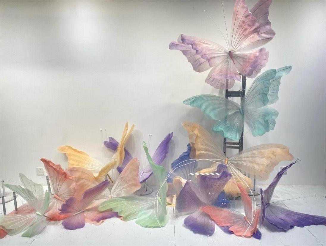 Organza Butterfly Decorative Giant Handmade Butterfly Decorations Silk Organza Big Butterflies Wedding Event Decoration  Display