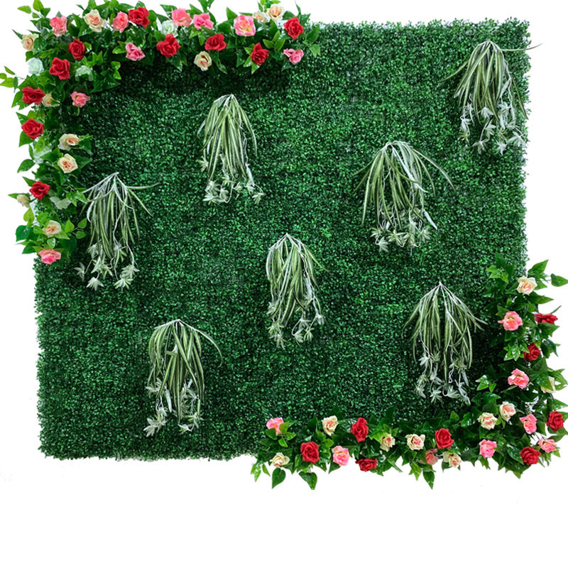 Green Plant wholesale customization low price Plastic Boxwood Panels Hedge Backdrop Panels Garden Artificial Plant Grass Wall