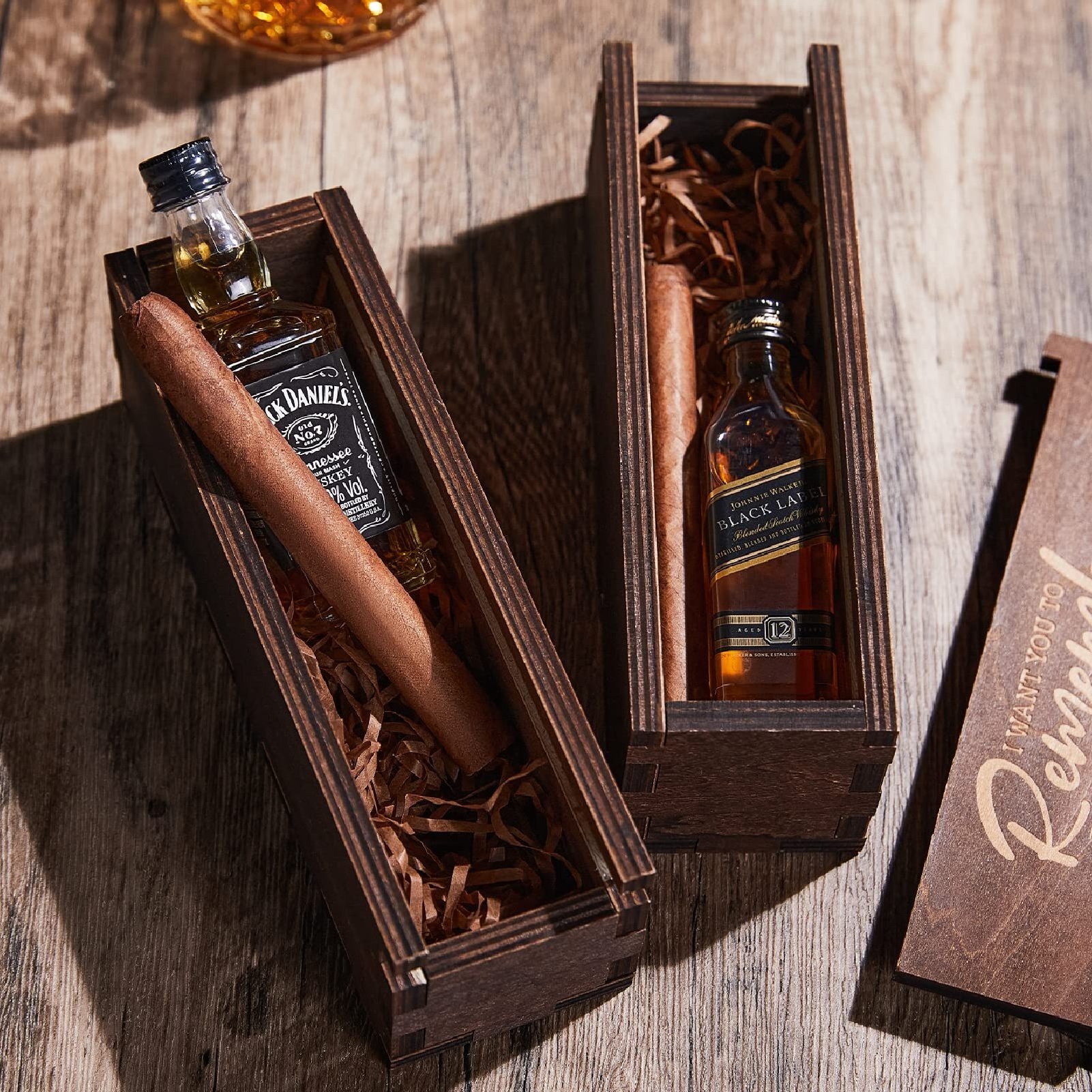 Cigar whisky Packaging Wood case Gift Box Groomsmen Gifts Wedding Bridal Party Anniversary Birthday Boyfriend Gifts Dad Husband