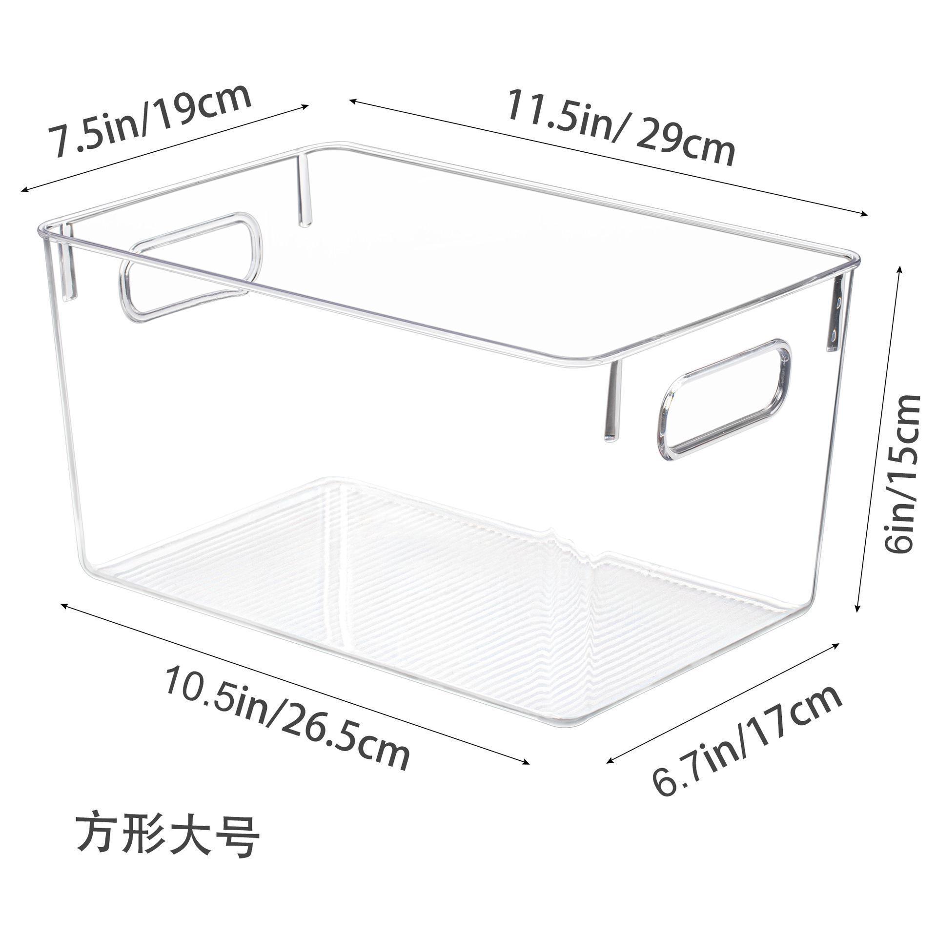 Storage Box Clear Plastic Storage Bins Kitchen Pantry Storage Drawers Transparent Fridge Cabinet Refrigerator Organizers Boxes