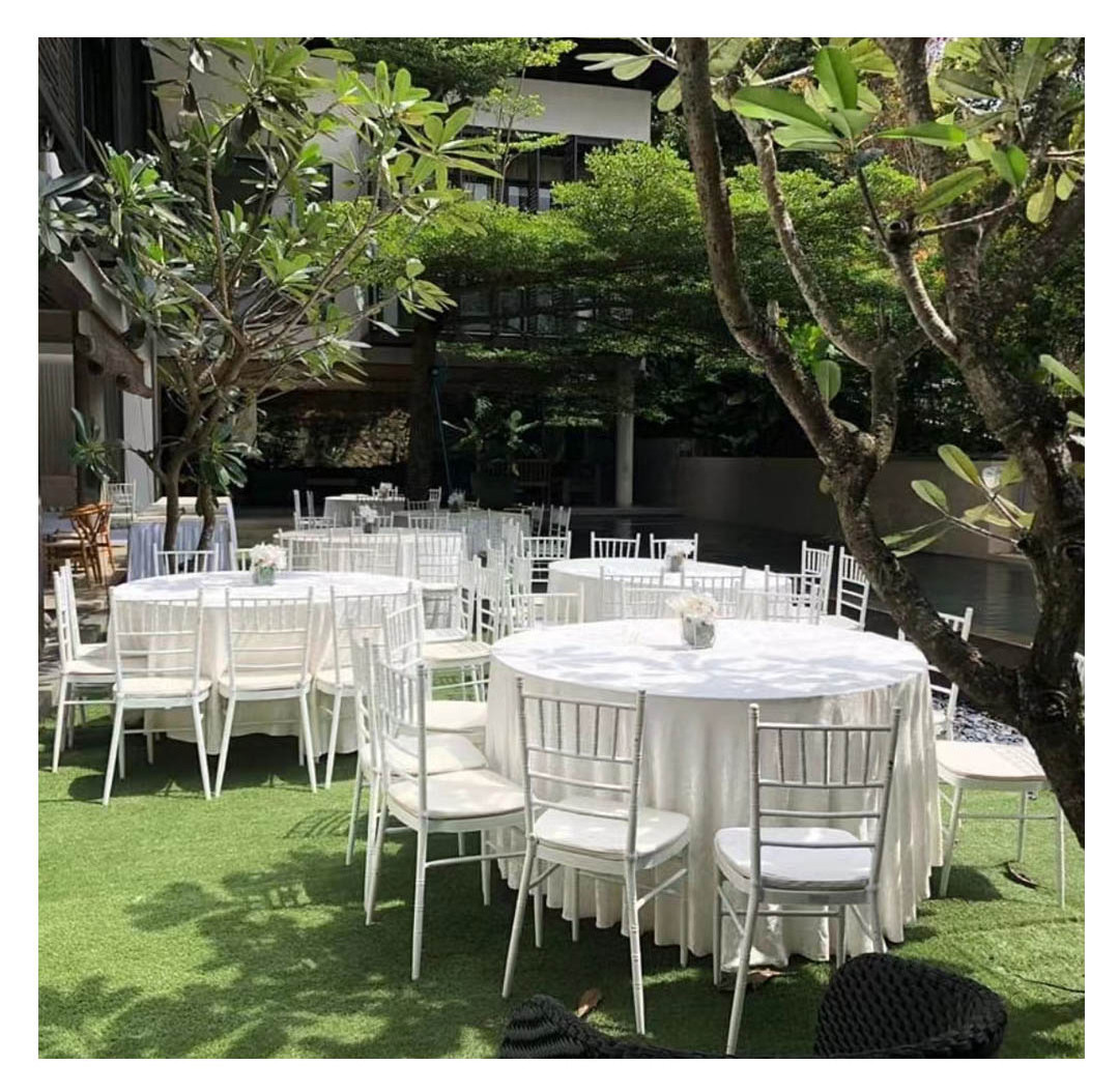 Party Rental White Resin Stacking Chiavari Chair