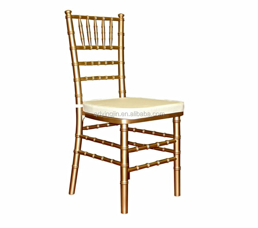 Factory Wholesale Chiavari Chairs Gold with Ivory Cushion