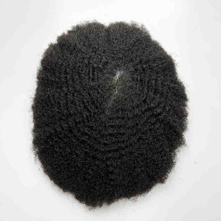 Wholesale Full Skin Base Curly Toupee Human Hair Wigs Curly  Afro Men's Replacement System Hairpieces