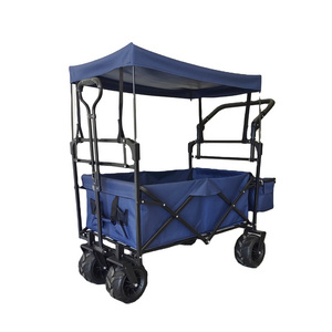 Wonderful Collapsible Camping Cart Beach Trolley Cart With Roof Dollies Folding Wagon