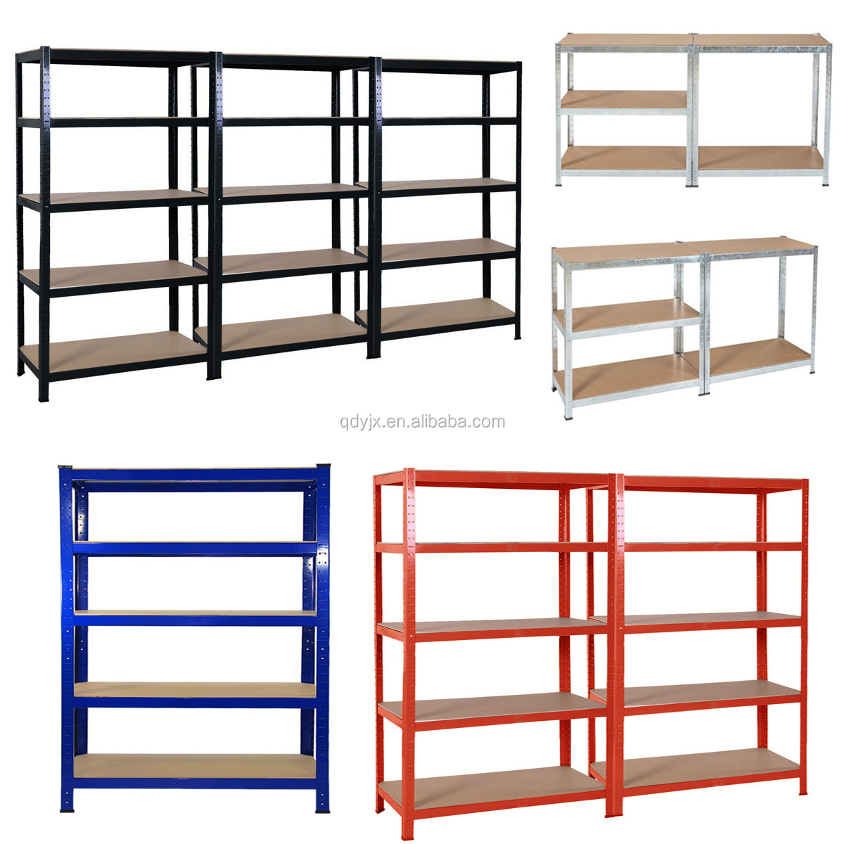 5 Tiers Galvanized Steel Metal Storage Rack Shelves Industrial Shelving Boltless Rivet Shelf