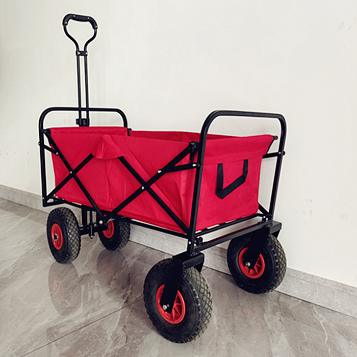 Outdoor Beach Portable Garden Trolley Cart Collapsible Camping Folding Wagon Customized Wheels And Logo