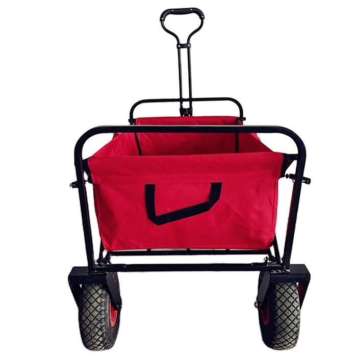 Outdoor Beach Portable Garden Trolley Cart Collapsible Camping Folding Wagon Customized Wheels And Logo