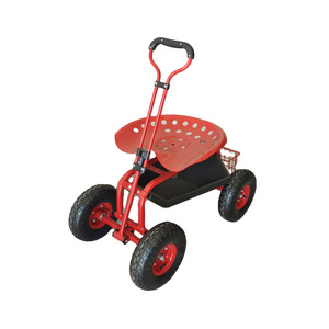 Heavy Duty Working Garden Seat Cart New Gardening Rolling Swivel Seat Garden Cart