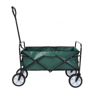 Outdoor wagon folding tool cart with 4 wheels beach cart green