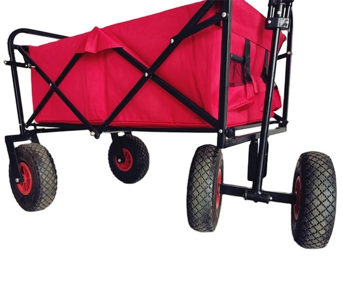 Outdoor Beach Portable Garden Trolley Cart Collapsible Camping Folding Wagon Customized Wheels And Logo