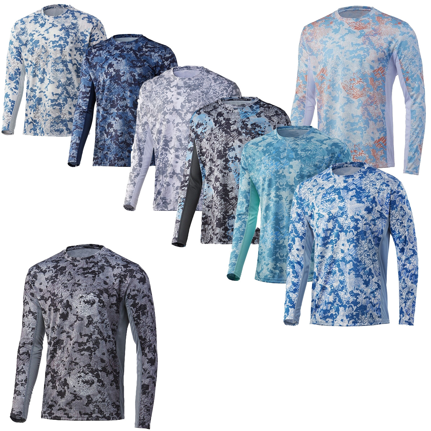 Custom Sublimation Printed Long Sleeve UPF50+ No Hooded Cover Fishing Shirt Jersey fishing wear shirt