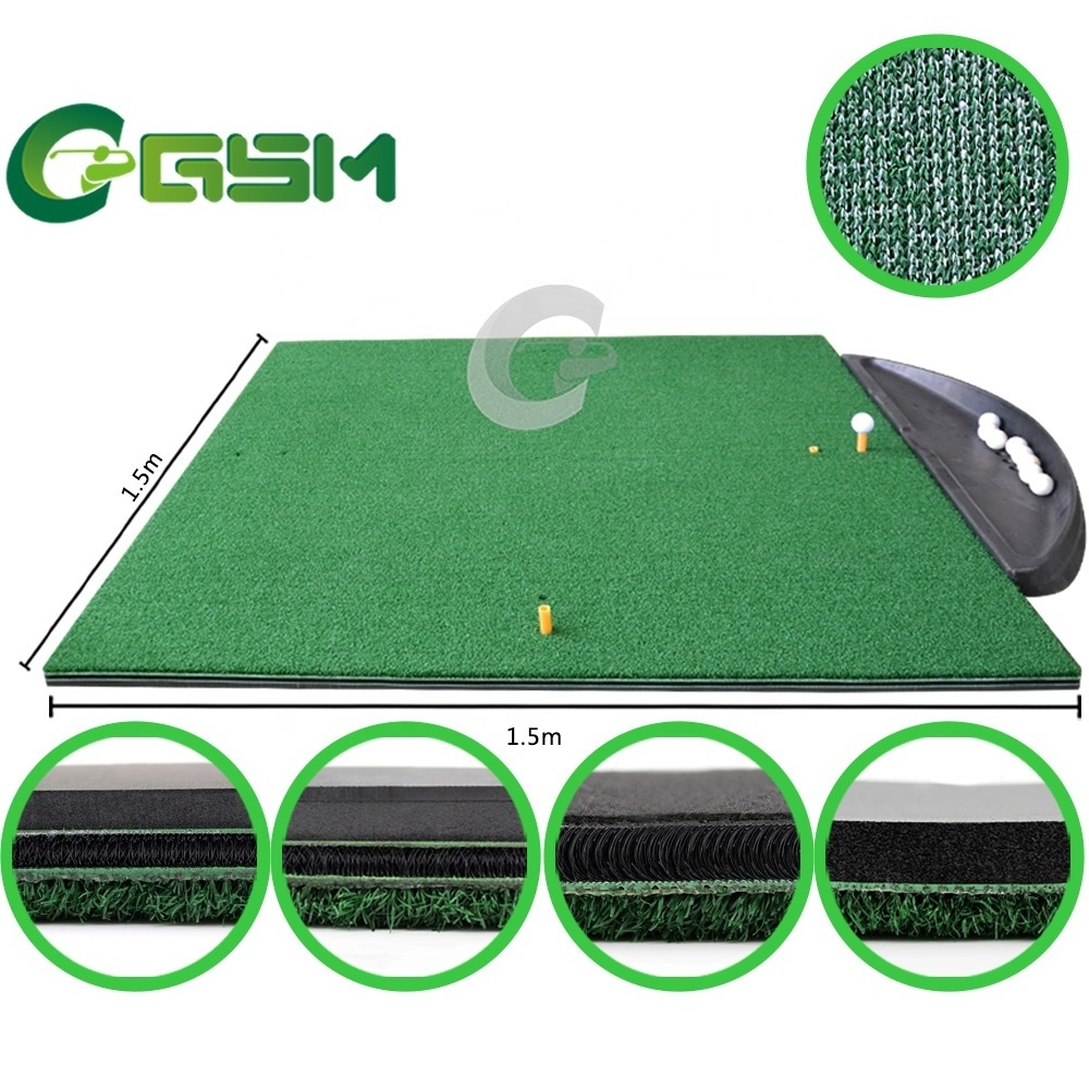 Eco-friendly glue waterproof 3D mini outdoor and indoor golf standing and hitting practice mats