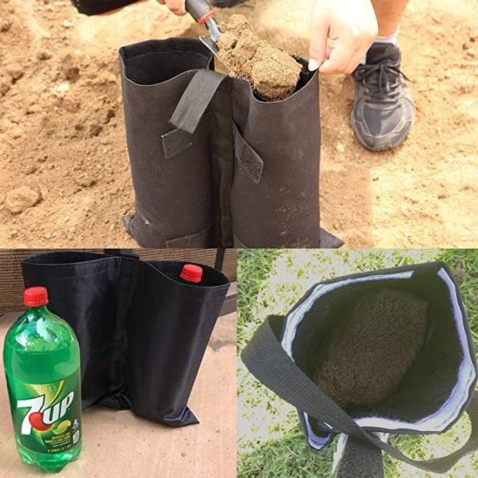 Outdoor Camping Tent Sand Bag Canopy Weights Sand Bag 600D Oxford Windproof Fixing Sandbag Tents Leggings Accessories