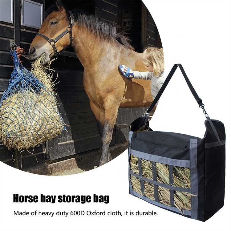 Factory Supply Large Capacity Slow Feed Hay Bag Hay Feeder Net Horse Hay Bag