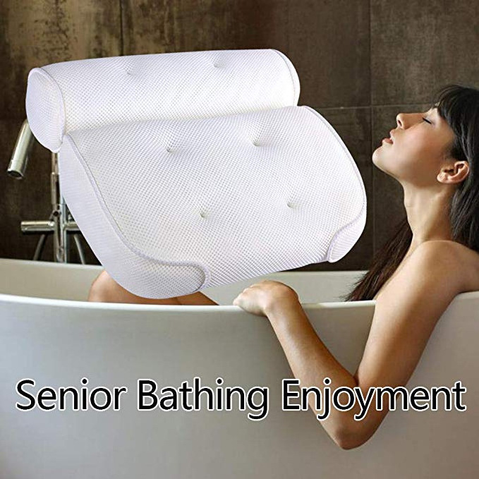 bath pillow soft thickened headrest backrest suction cup neck cushion spa bath pillow