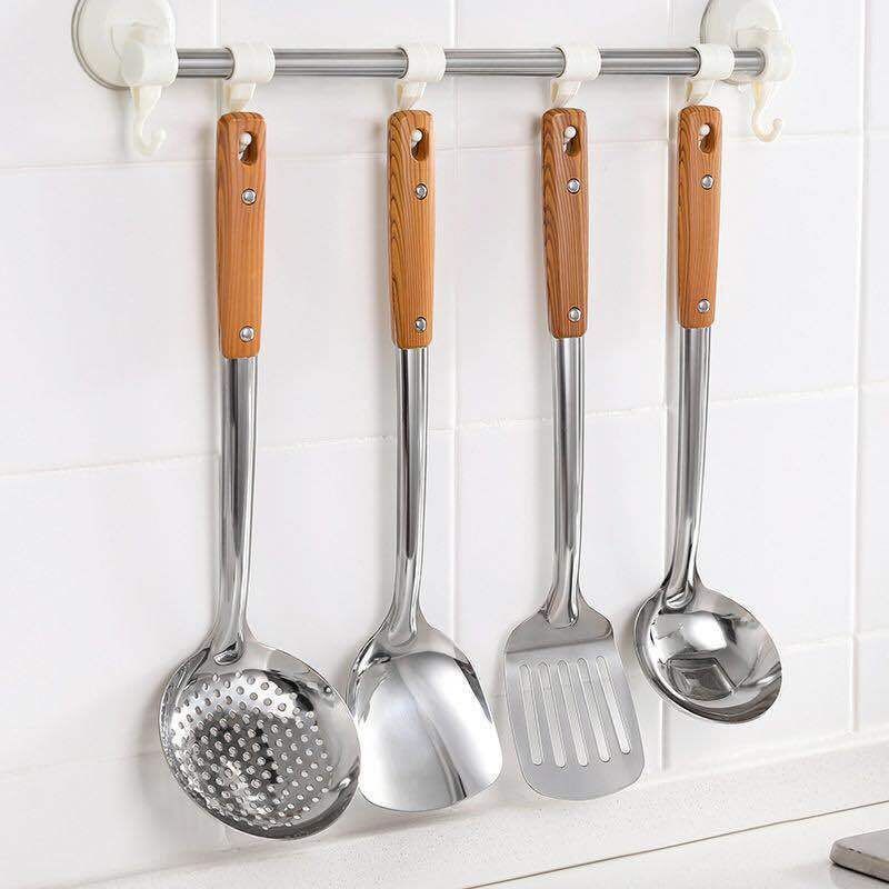 Household stainless steel cooking spoon Spatula kitchen items Thickened soup spoon slotted spoon cooking utensils