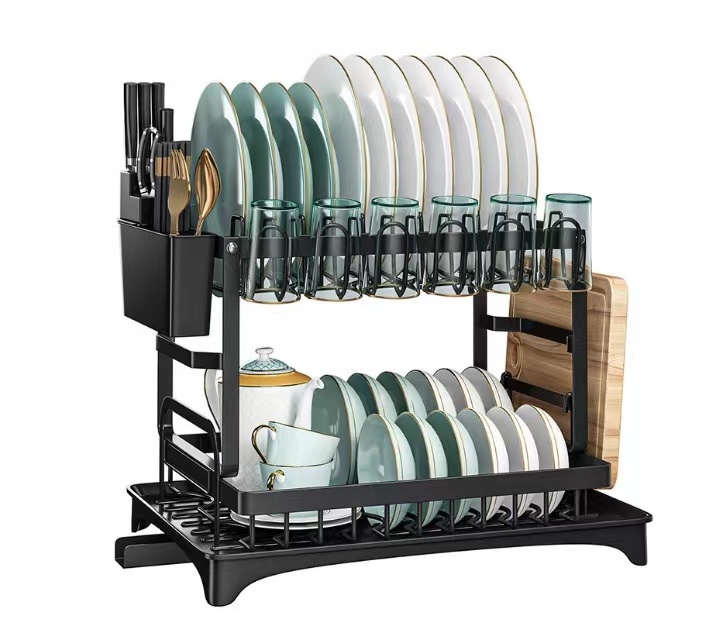 Kitchen Accessories Storage Metal Dish Drainer Rack Plate Tray Dish Drying Rack Dryer Drain Stainless Steel Dish Rack