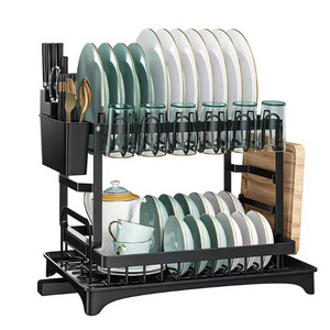 Kitchen Accessories Storage Metal Dish Drainer Rack Plate Tray Dish Drying Rack Dryer Drain Stainless Steel Dish Rack