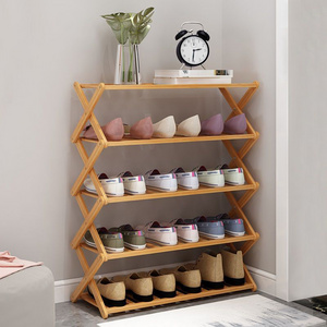 shoebox storage shoe rack foldable bamboo shoes storage arrangement household free installation shoe rack