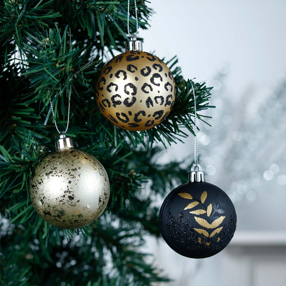 Christmas tree decoration ornament ball set other special black and gold Christmas decorations