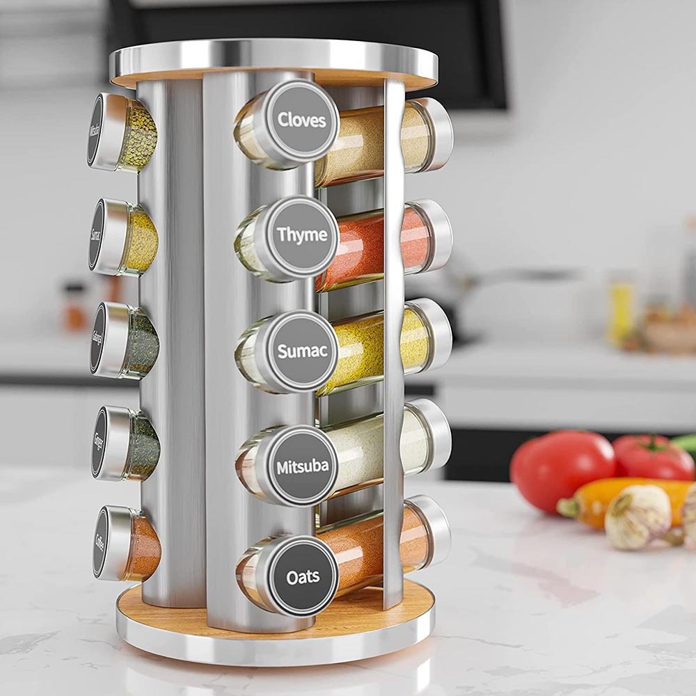 food storage seasoning storage pantry bottle spinner freestanding kitchen organizer cabinet storage countertop spice rack