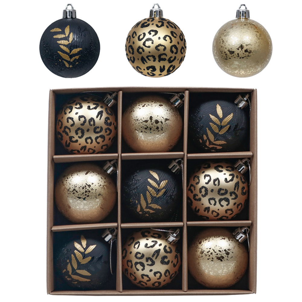 Christmas tree decoration ornament ball set other special black and gold Christmas decorations