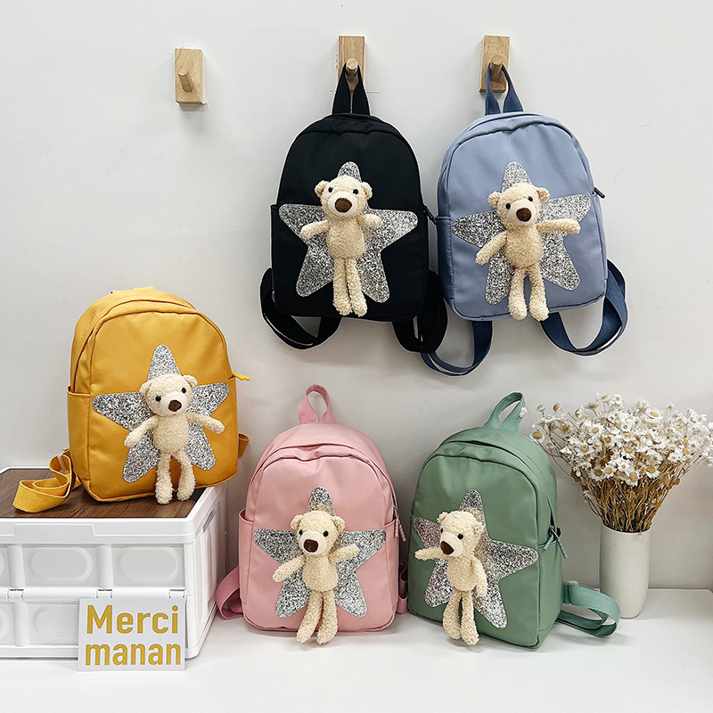 New Trendy Fashion Plush Bear Doll Backpack Daily Travel Bag Student School Bag For Cute Babies High Quality Waterproof Bag