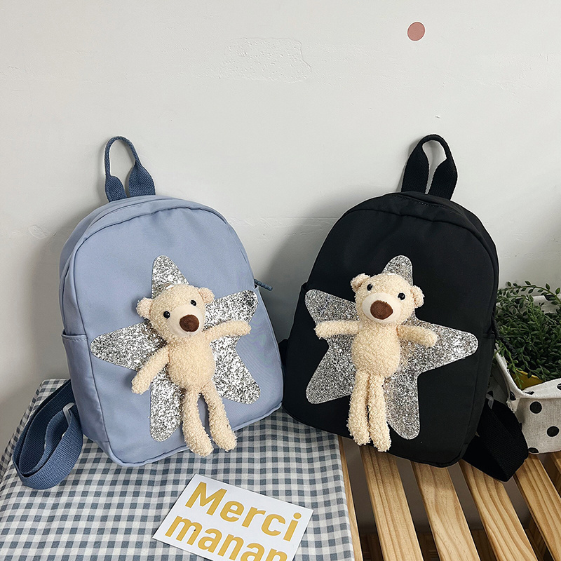 New Trendy Fashion Plush Bear Doll Backpack Daily Travel Bag Student School Bag For Cute Babies High Quality Waterproof Bag