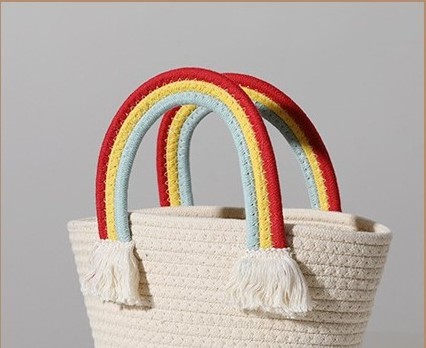 2022 Yujunbao INS Lovely cloud handbag new handmade cotton woven bag beach holiday bag Joker cotton bag