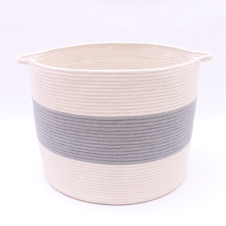 Yujunbao Woven Cotton Rope Storage Basket Table Organizer for Closet Towels Baby Nursery Bin Small Dog Cat Toy Box Gift Baskets