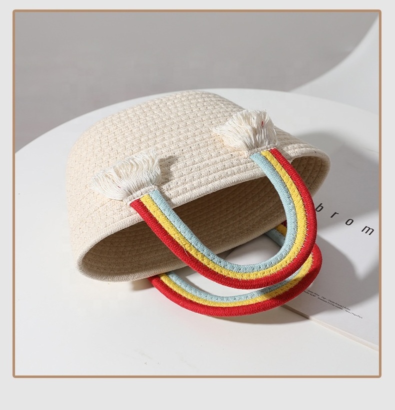 2022 Yujunbao INS Lovely cloud handbag new handmade cotton woven bag beach holiday bag Joker cotton bag