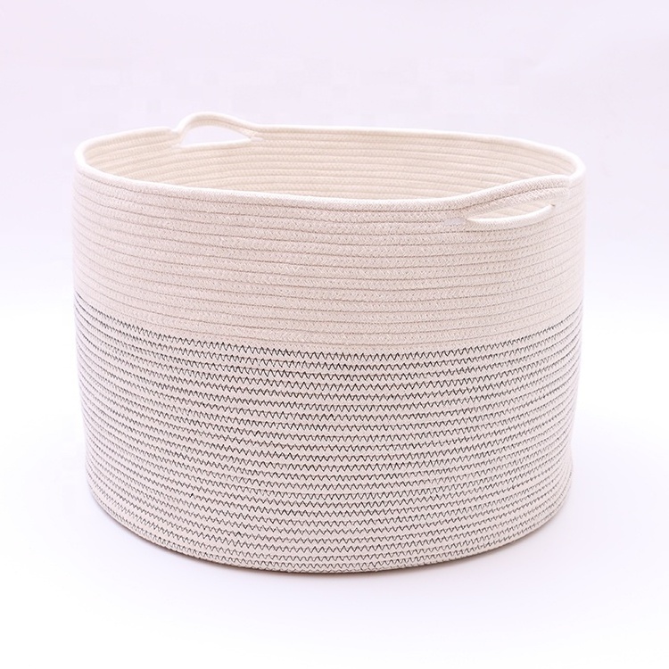 Yujunbao Woven Cotton Rope Storage Basket Table Organizer for Closet Towels Baby Nursery Bin Small Dog Cat Toy Box Gift Baskets