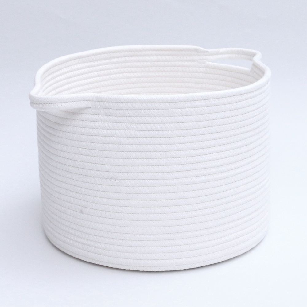 Yujunbao Woven Cotton Rope Storage Basket Table Organizer for Closet Towels Baby Nursery Bin Small Dog Cat Toy Box Gift Baskets