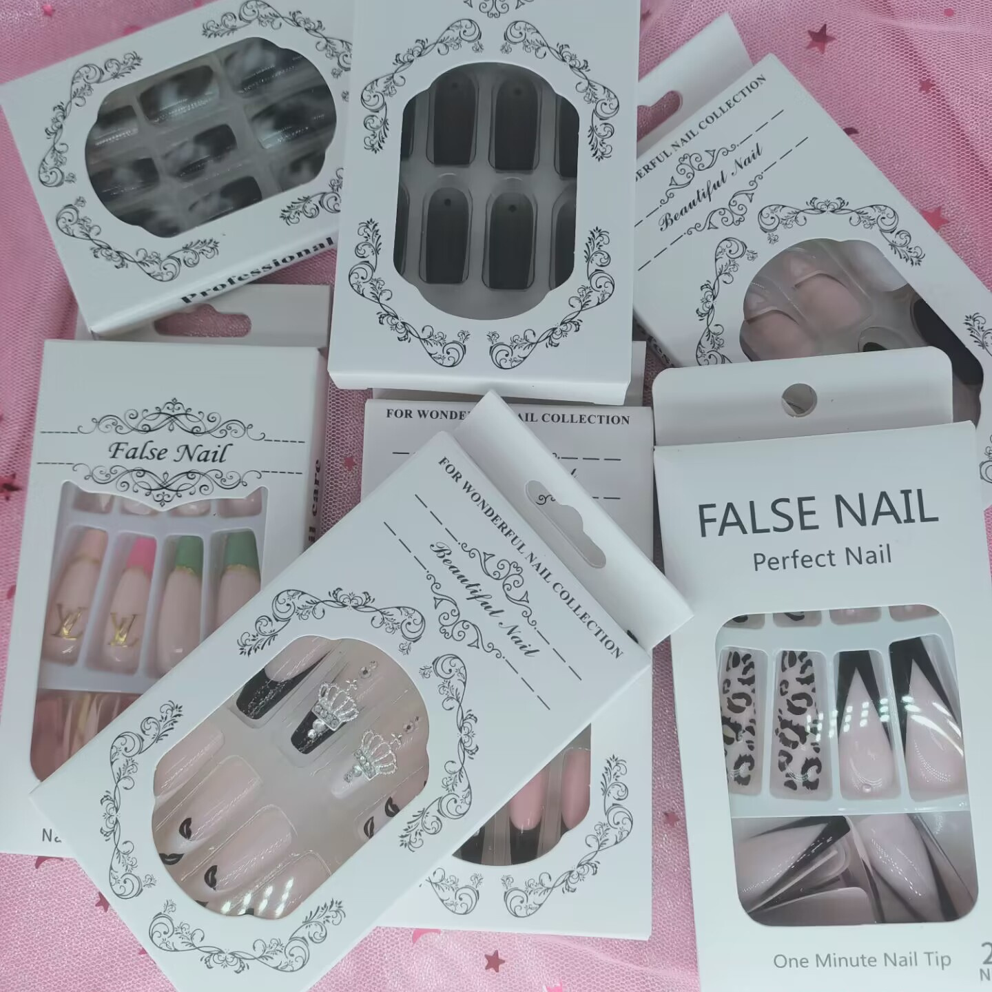 24pcs short press-on-nails wholesale Quality Handmade kiss press on nails