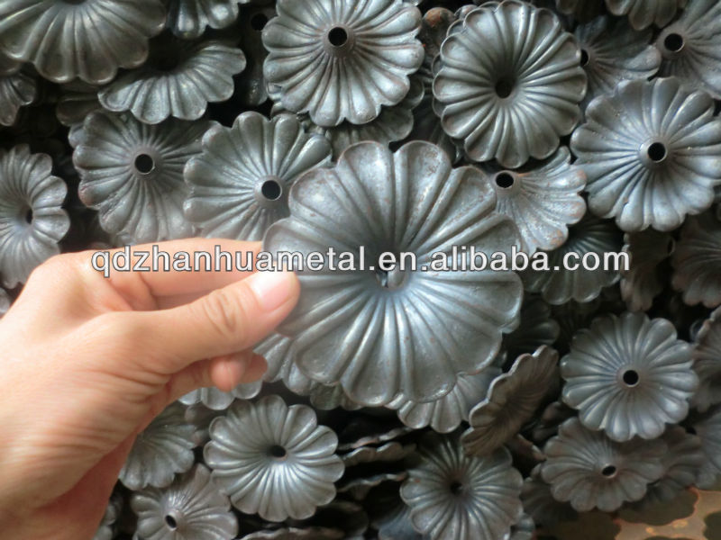 Ornamental Decorative  Forged Casting Wrought Iron Flowers For Railings Fence