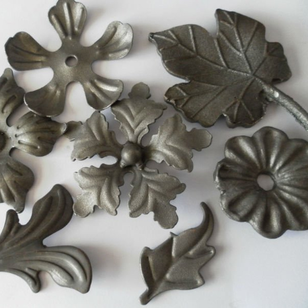 Ornamental Decorative  Forged Casting Wrought Iron Flowers For Railings Fence