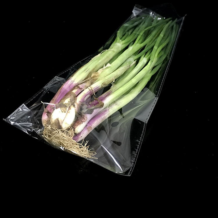 Transparent opp micro perforated plastic lettuce bag for vegetables