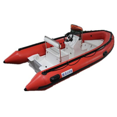 4.3m inflatable rib boat with console steering and seat for 7 persons rib 430 semi-rigid fiberglass hull PVC fishing boat