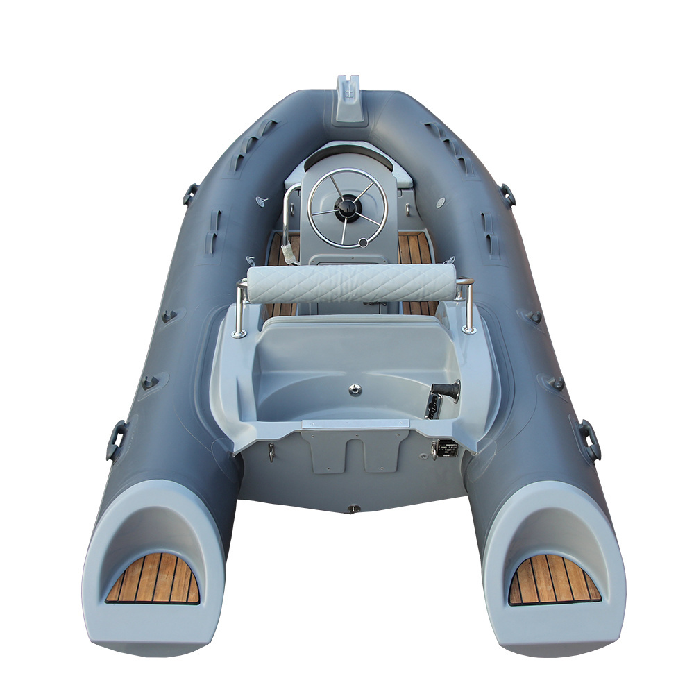 Zhenbo Dinghy Boats With Center Console Steering Trailer Outboard Engine Boat  Inflatable Rib 390