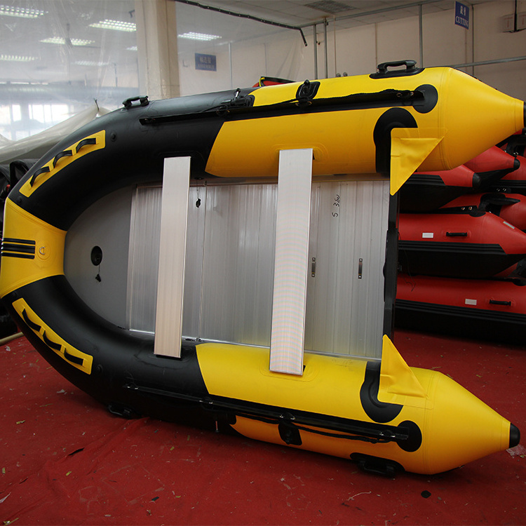 High Speed 360cm Folding PVC Inflatable Boat Rescue Boat Rubber Rowing Boats with aluminium floor for sale