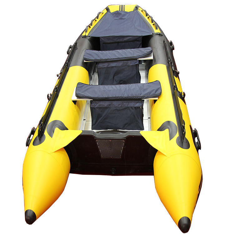 High Speed 360cm Folding PVC Inflatable Boat Rescue Boat Rubber Rowing Boats with aluminium floor for sale