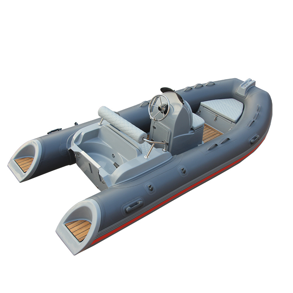 Zhenbo Dinghy Boats With Center Console Steering Trailer Outboard Engine Boat  Inflatable Rib 390