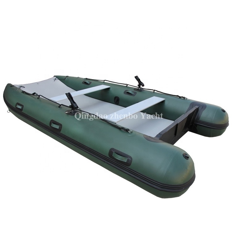 Hot Sale High Speed 13ft PVC Inflatable Fishing Boat Catamaran Boat Thundercat Boat with pontoon tube