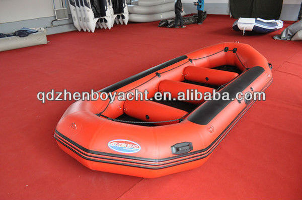 White water river raft boat 6-12 persons self-bailing inflatable boat with reinforced bottom 400