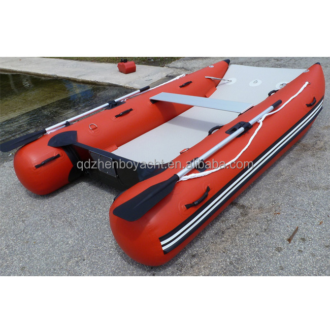 Inflatable pontoon boat speed catamaran 340 for 5 person with motor