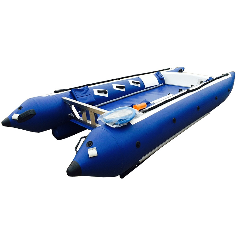 New Design High Speed PVC Material 5 person Inflatable Pontoon Thundercat Boat Catamaran Boat 390 for sale