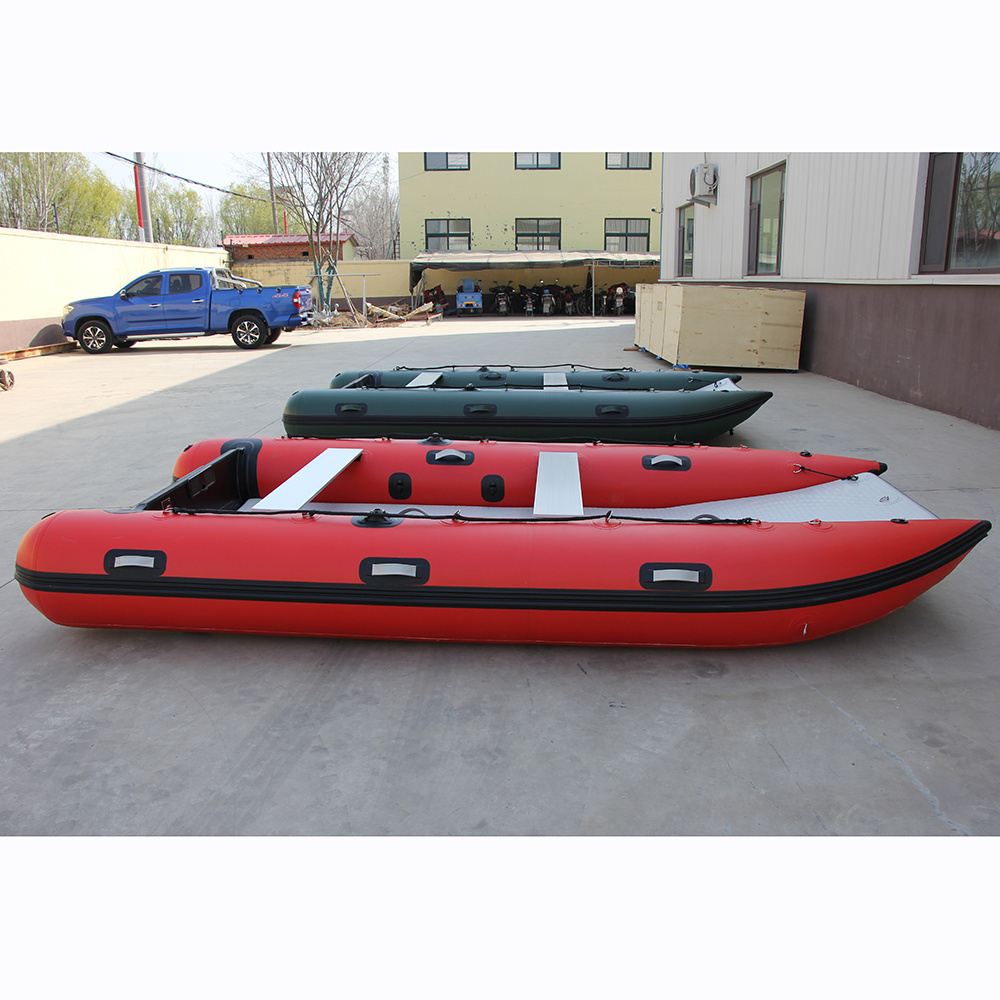 Zhenbo 3.3m-4.7m Catamaran Hypalon Inflatable Hull Catamaran Boat With Aluminium/Wooden Transom