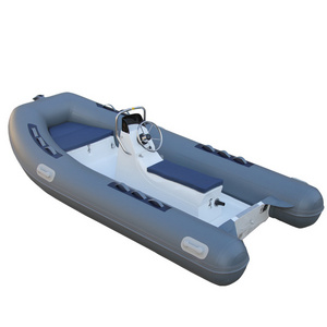 Deep-v Fiberglass Hull With Motor Pontoon Boat 5 Persons Rescue Inflatable Rib Boats For Rescue