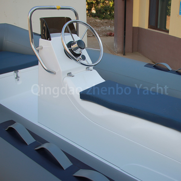 Deep-v Fiberglass Hull With Motor Pontoon Boat 5 Persons Rescue Inflatable Rib Boats For Rescue