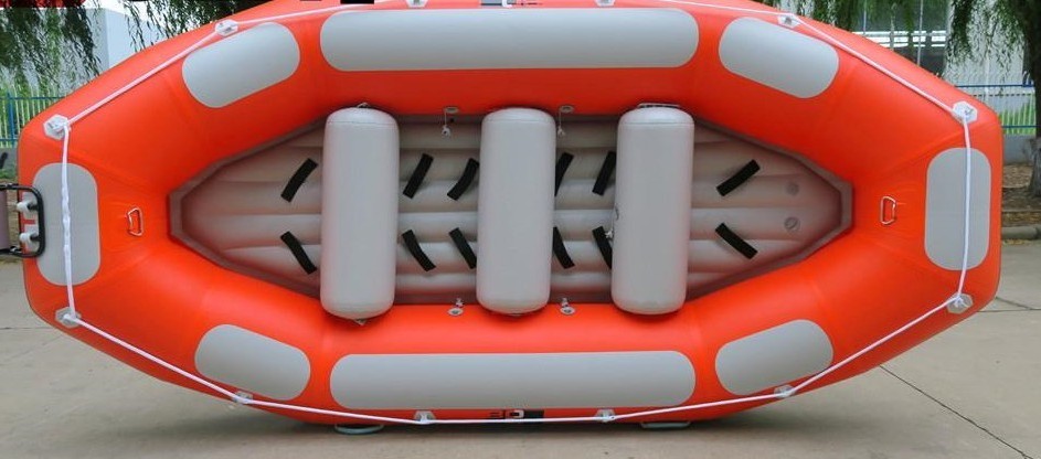 White water river raft boat 6-12 persons self-bailing inflatable boat with reinforced bottom 400